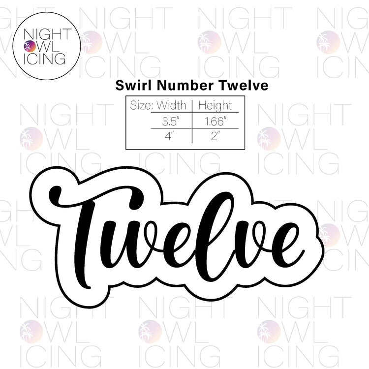 Swirl Number Words Cookie Cutter