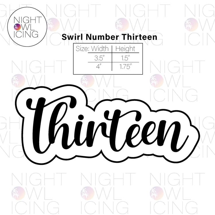 Swirl Number Words Cookie Cutter