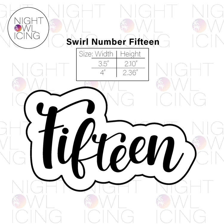 Swirl Number Words Cookie Cutter