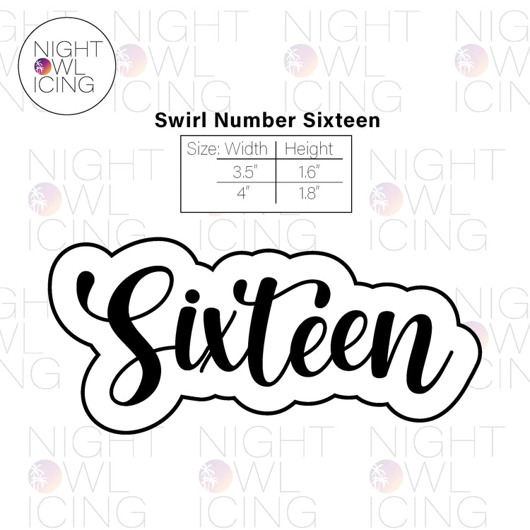 Swirl Number Words Cookie Cutter