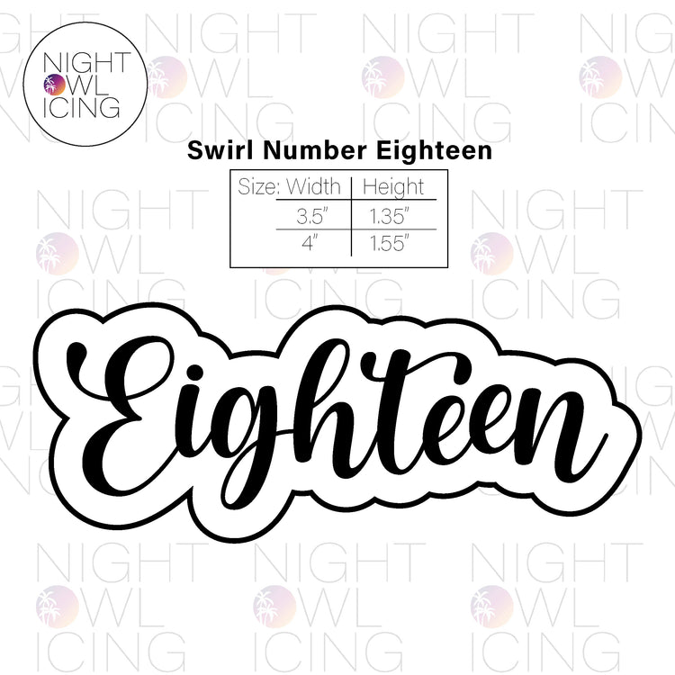 Swirl Number Words Cookie Cutter