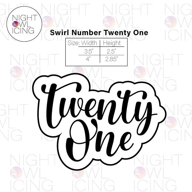 Swirl Number Words Cookie Cutter