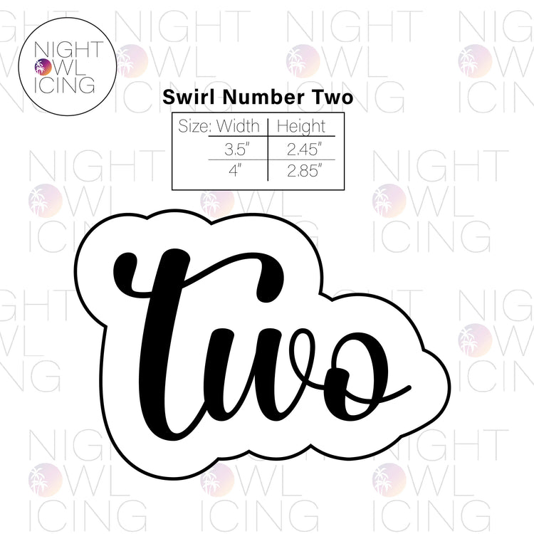 Swirl Number Words Cookie Cutter