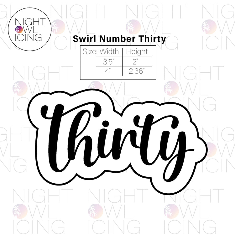 Swirl Number Words Cookie Cutter