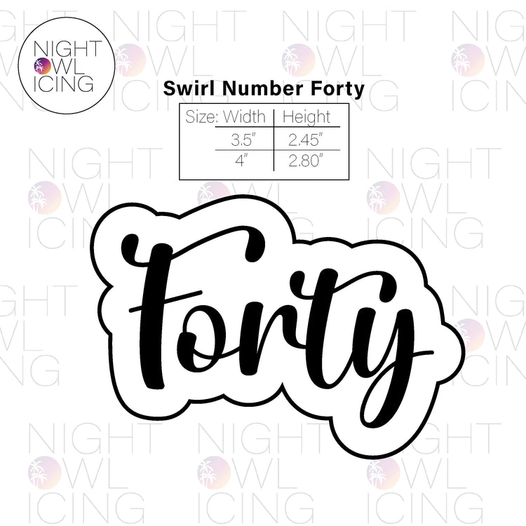 Swirl Number Words Cookie Cutter