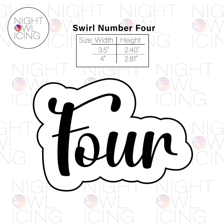 Swirl Number Words Cookie Cutter