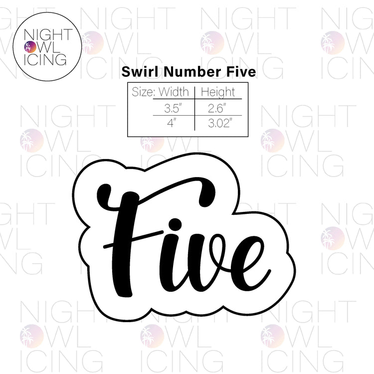 Swirl Number Words Cookie Cutter
