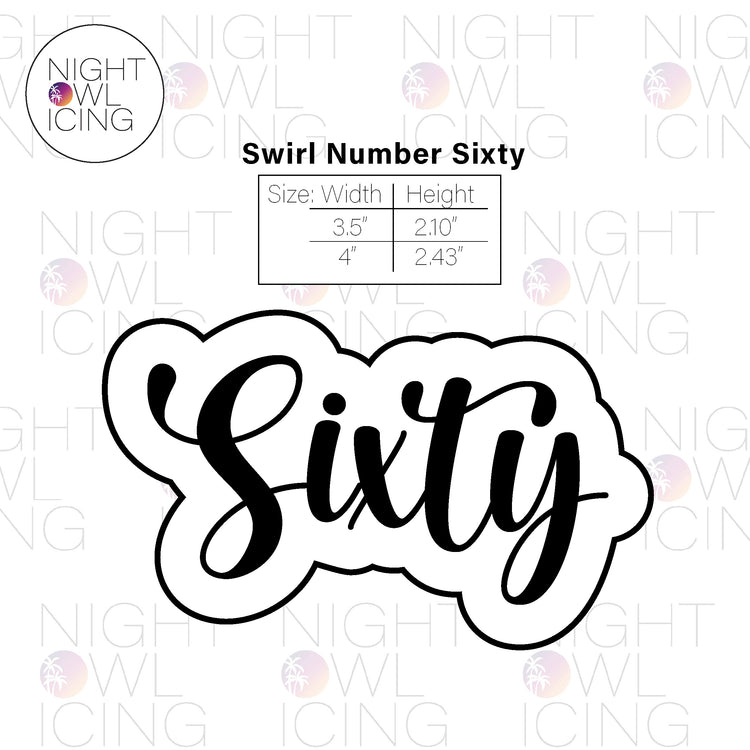 Swirl Number Words Cookie Cutter