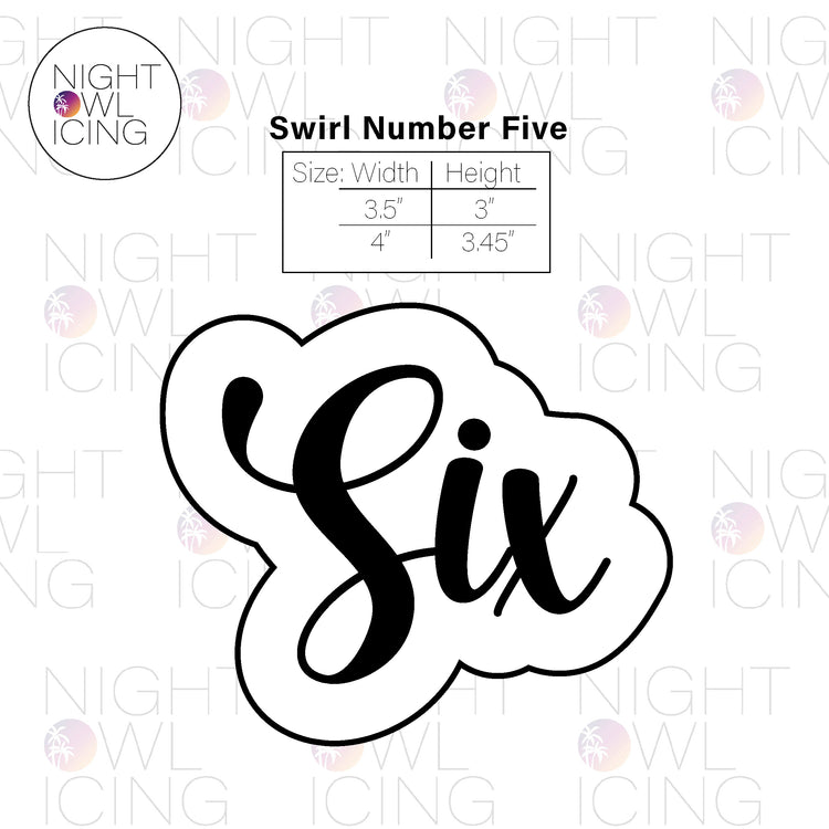Swirl Number Words Cookie Cutter