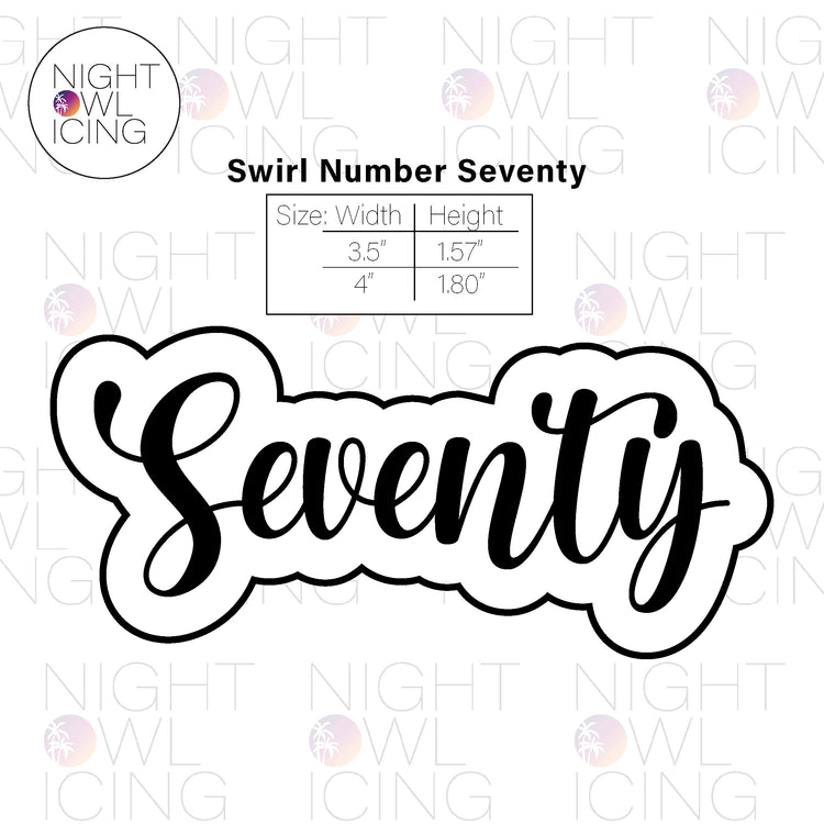 Swirl Number Words Cookie Cutter