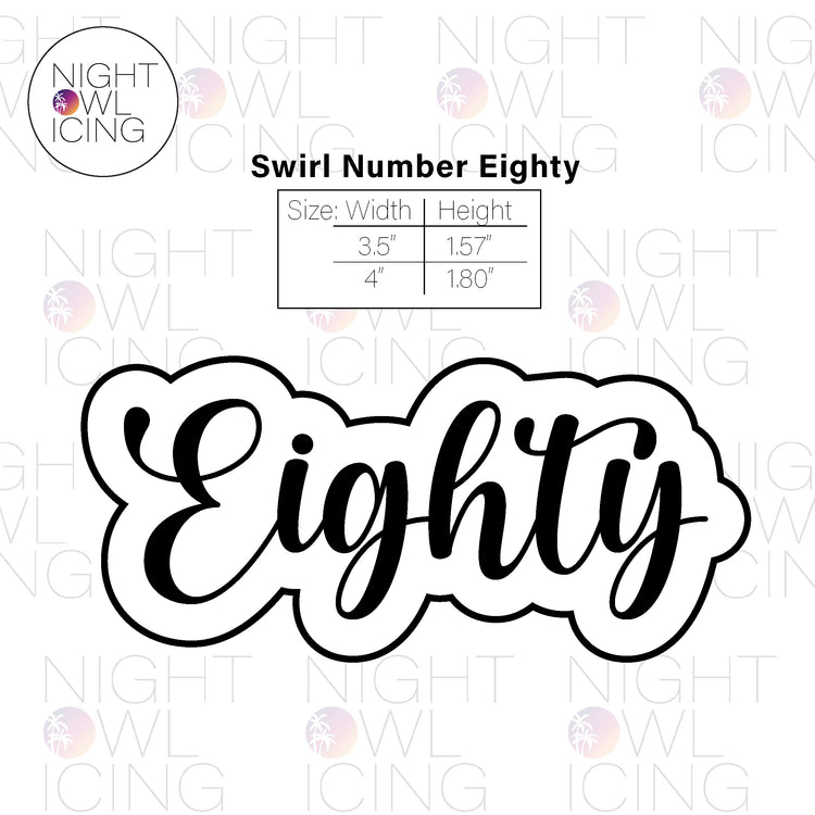 Swirl Number Words Cookie Cutter