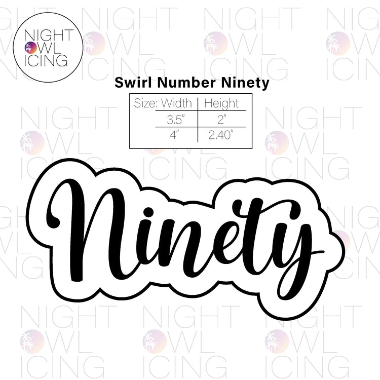 Swirl Number Words Cookie Cutter