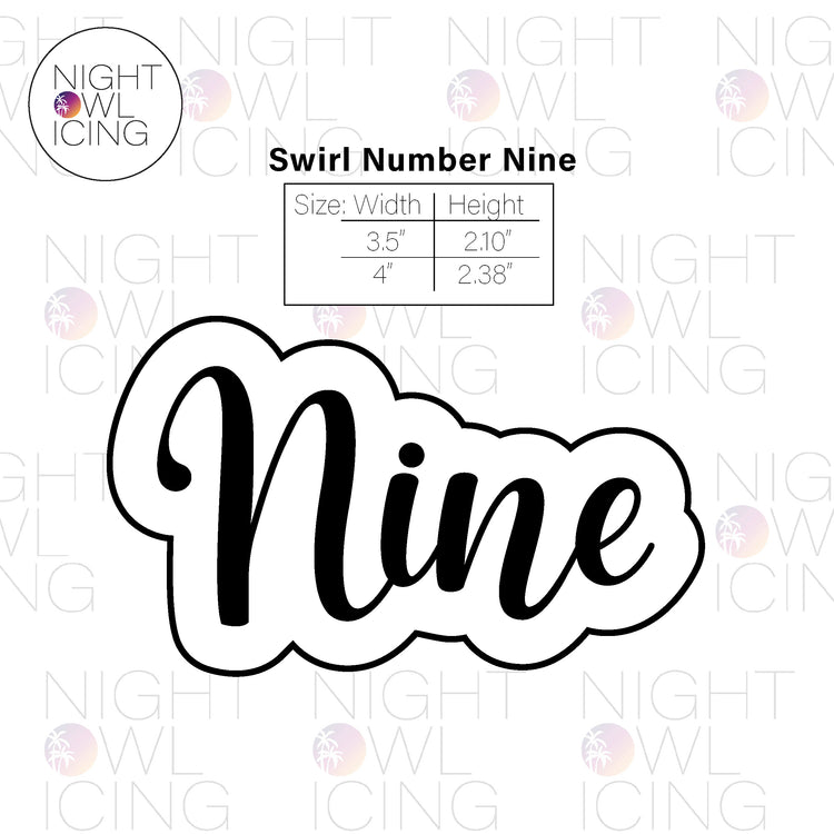 Swirl Number Words Cookie Cutter