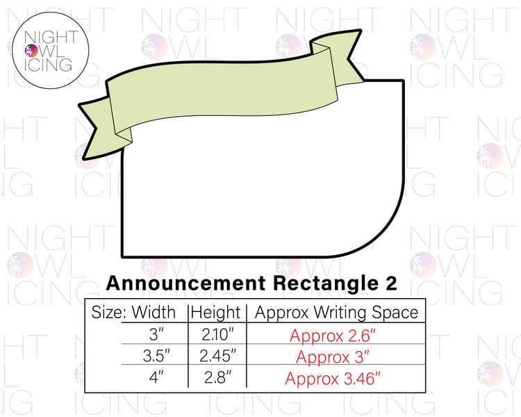 Announcement Rectangle Cookie Cutter