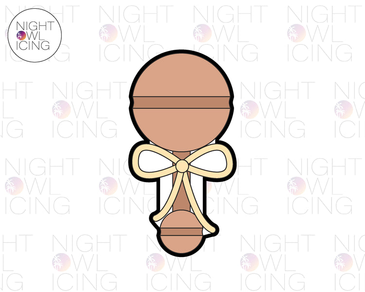 Baby Rattle with Bow Cookie Cutter