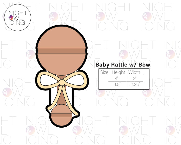 Baby Rattle with Bow Cookie Cutter