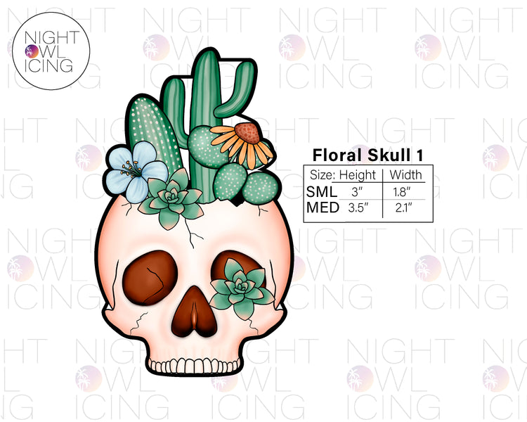 Floral Skull Cookie Cutter