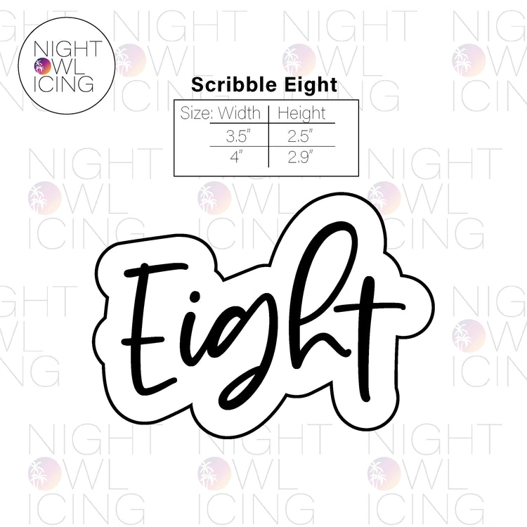 Scribble Number Words Cookie Cutter