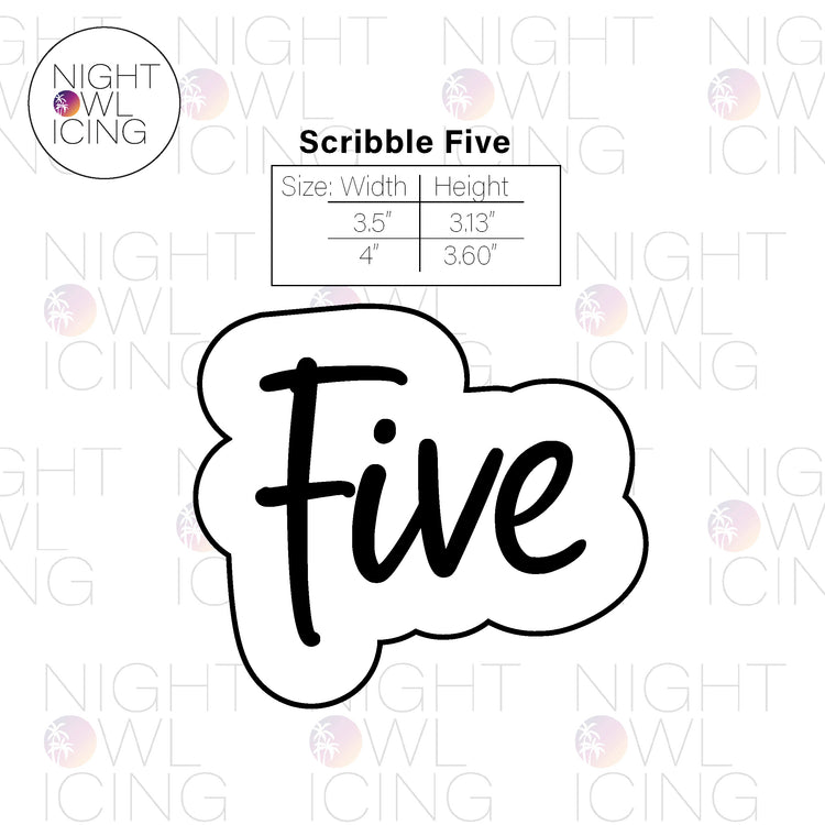 Scribble Number Words Cookie Cutter