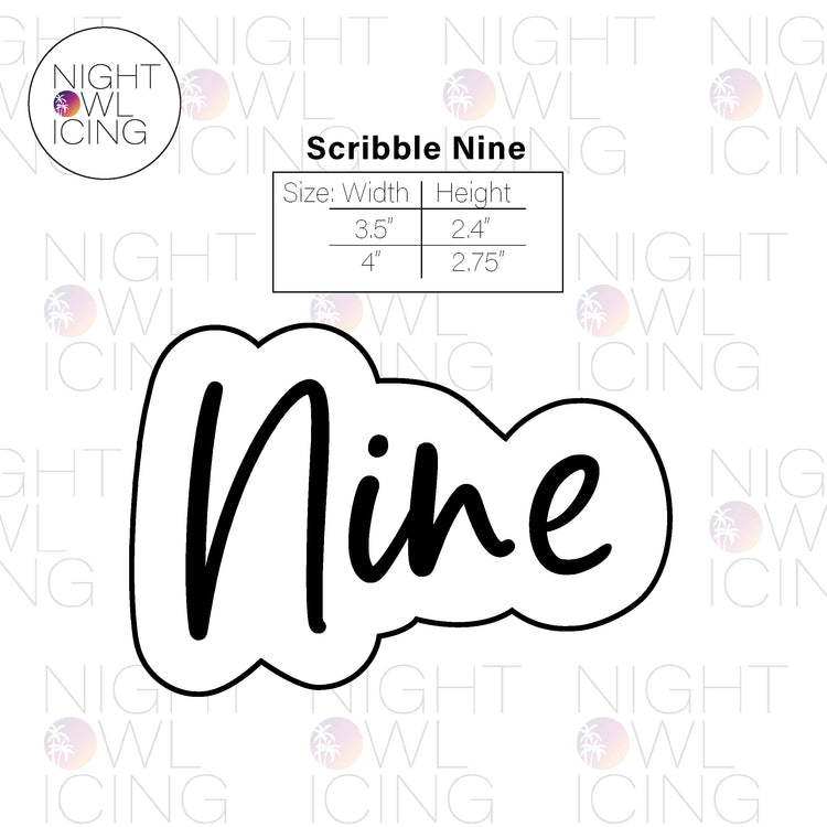 Scribble Number Words Cookie Cutter