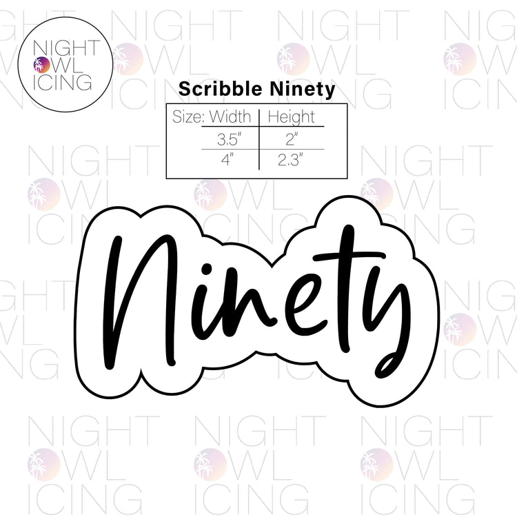 Scribble Number Words Cookie Cutter
