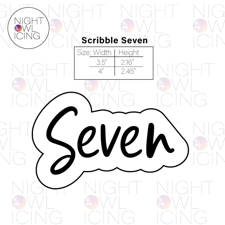 Scribble Number Words Cookie Cutter