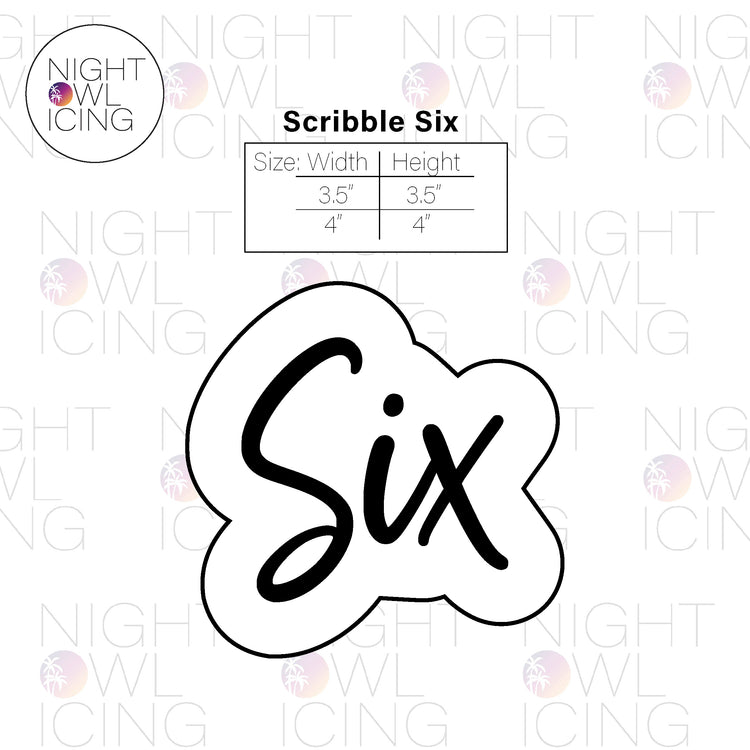 Scribble Number Words Cookie Cutter