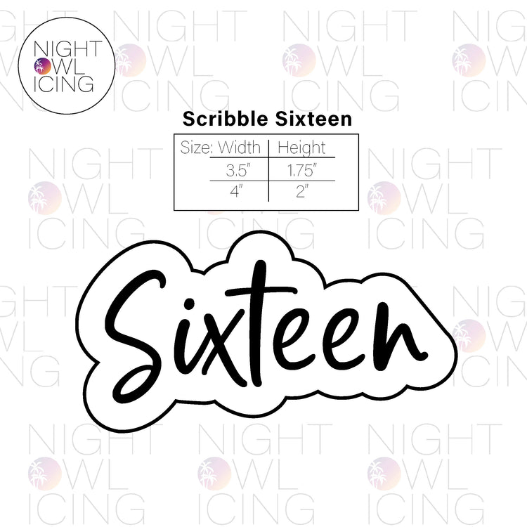 Scribble Number Words Cookie Cutter