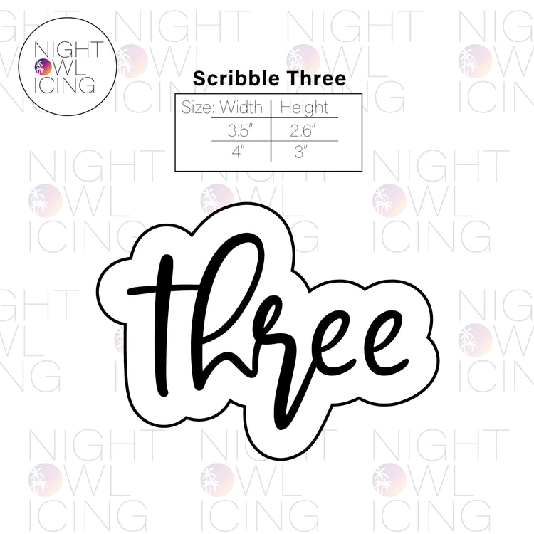 Scribble Number Words Cookie Cutter