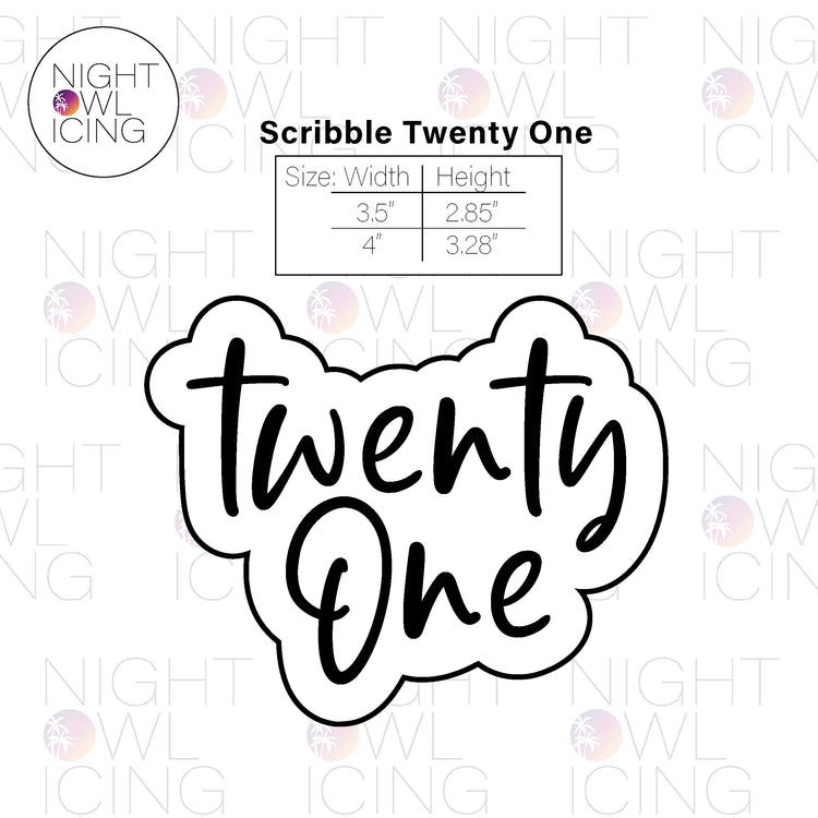 Scribble Number Words Cookie Cutter