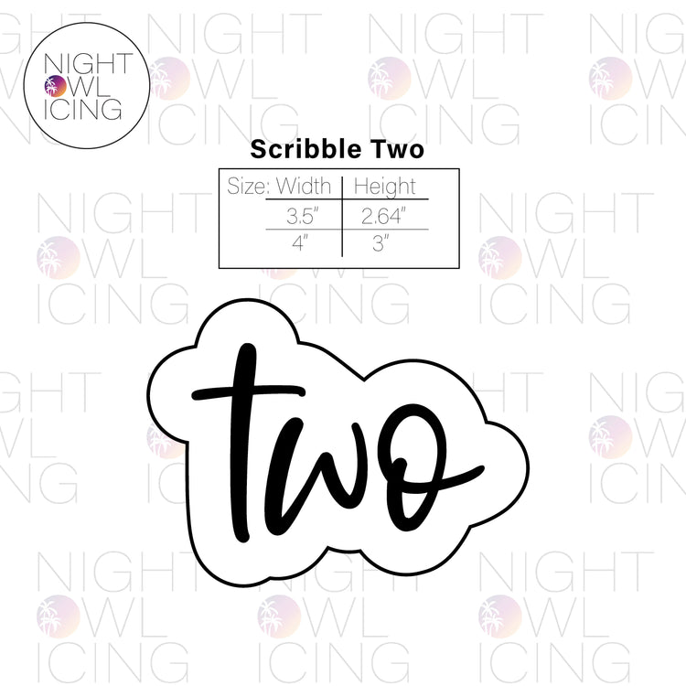 Scribble Number Words Cookie Cutter