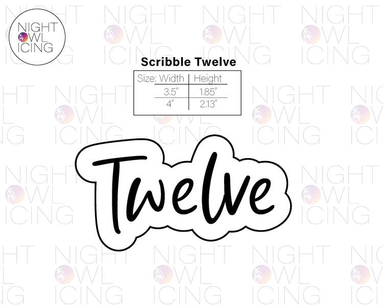 Scribble Number Words Cookie Cutter