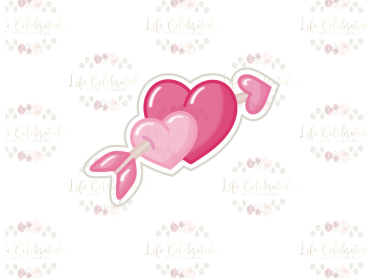 Hearts and Arrow Cookie Cutter (STL FILE)