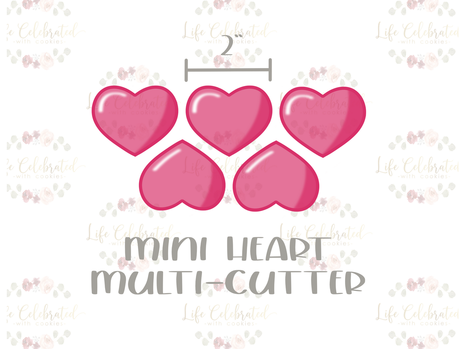 2" Mini Heart Multi-cutter (STL FILE)