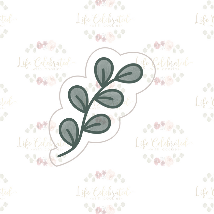 Silver Eucalyptus Leaf Cookie Cutter