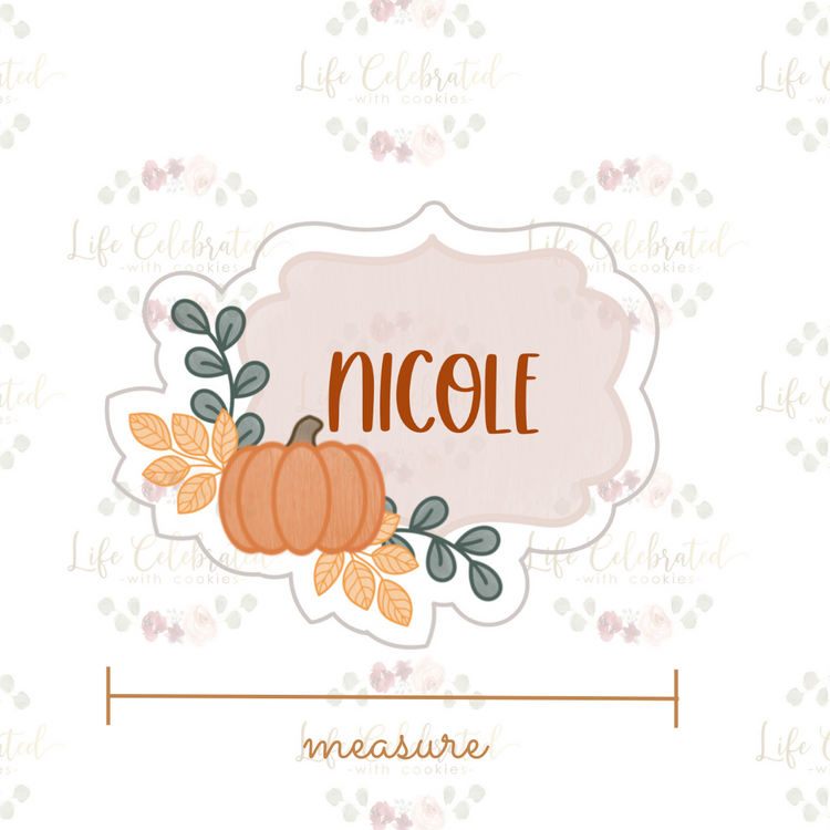 Floral Pumpkin Joanna Plaque Cookie Cutter