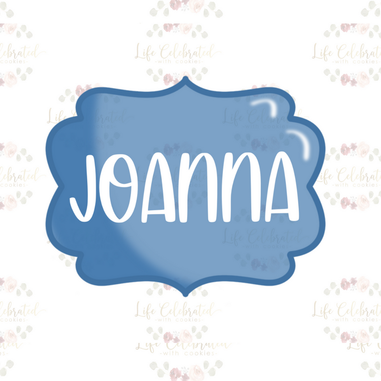 Joanna Plaque Cookie Cutter