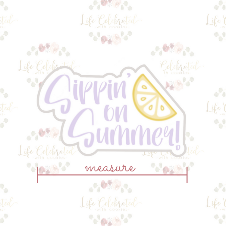 Sippin' on Summer Lemon Plaque Cookie Cutter - Batch Please Cookie Co. COLLAB