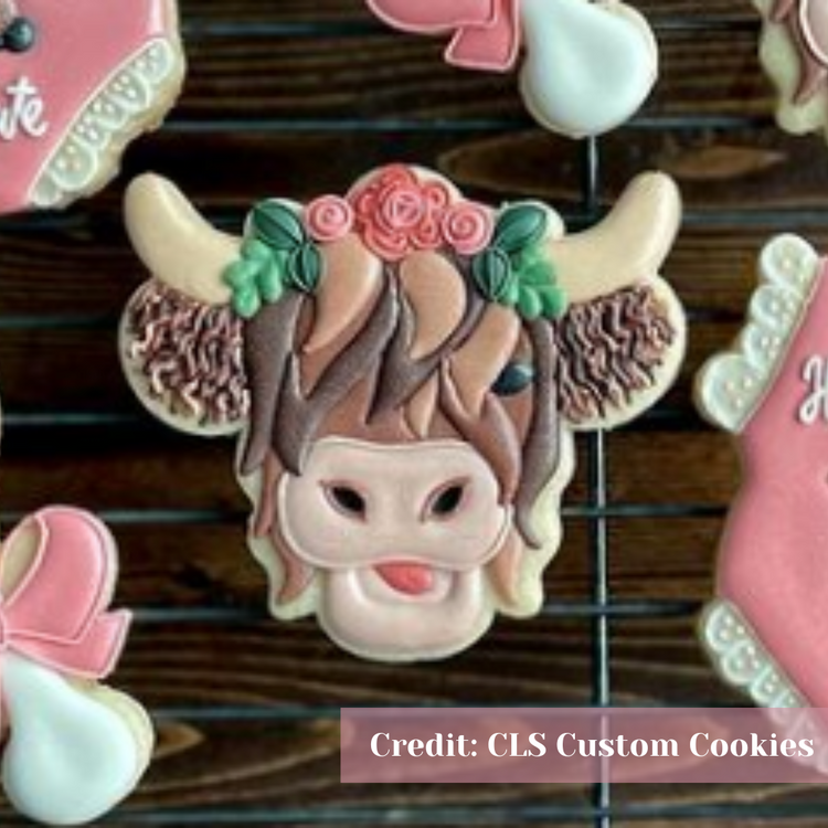 Highland Cow with Florals Cookie Cutter