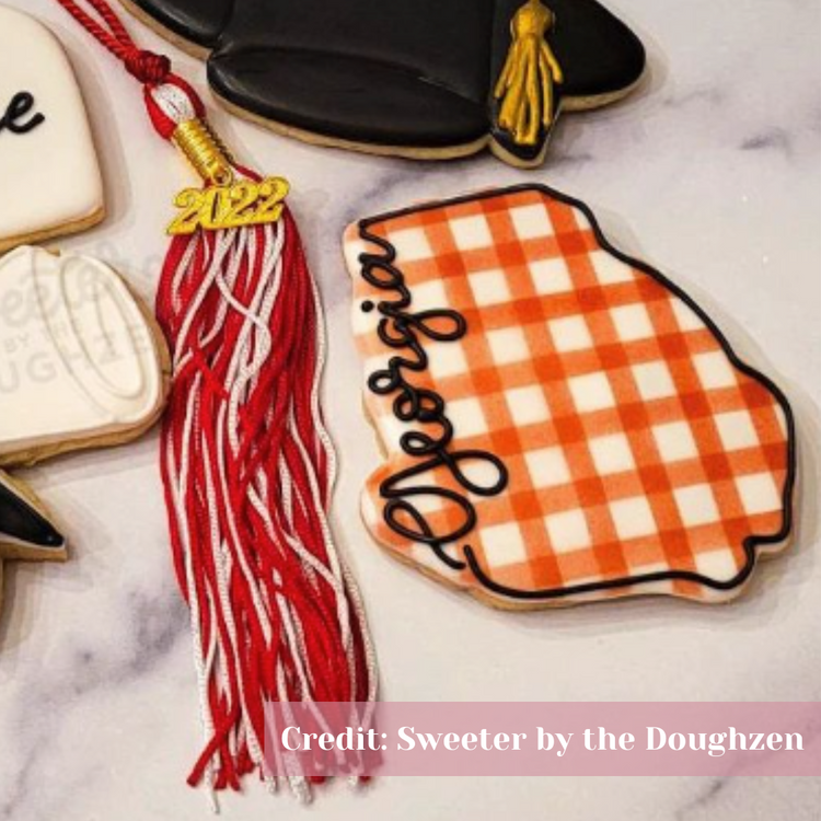 Georgia Hawaii Idaho Illinois Indiana Iowa Kansas Kentucky Louisiana State with Cursive Name Cookie Cutter