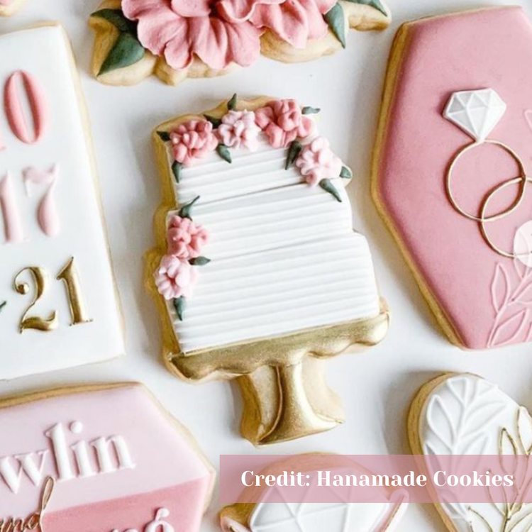 Floral Wedding Cake Stand Cookie Cutter