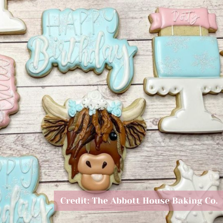 Highland Cow with Florals Cookie Cutter