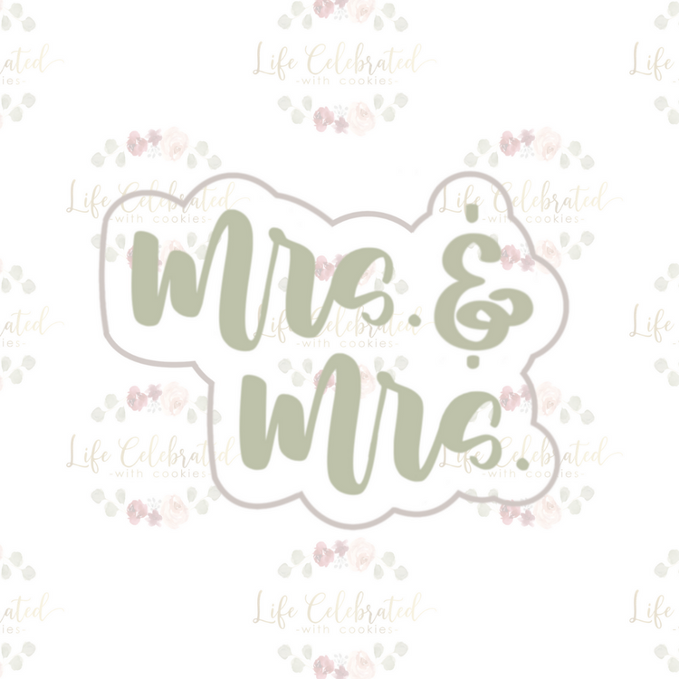 Mrs. & Mrs. Plaque Cookie Cutter