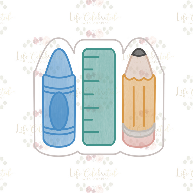 Crayon Ruler Pencil Trio Cookie Cutter