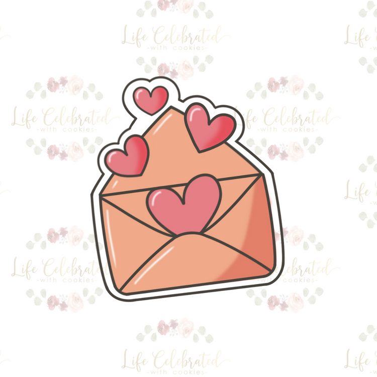 Love Letter with Hearts Cookie Cutter