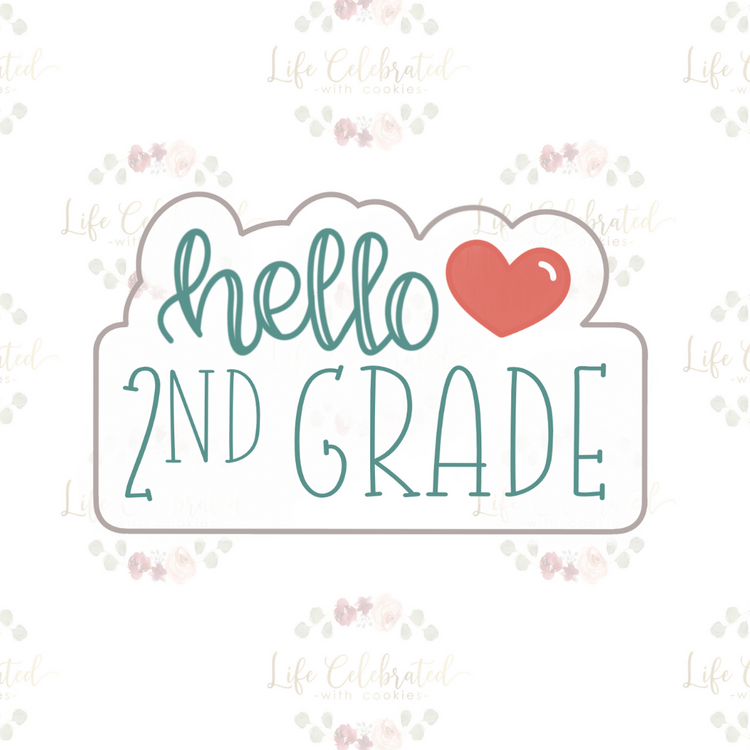 Hello Grade School Plaque Cookie Cutter