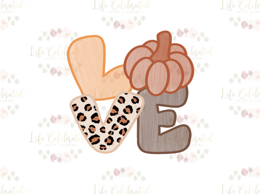 Pumpkin LOVE Plaque Cookie Cutter