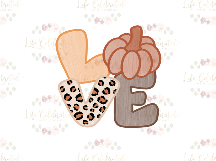Pumpkin LOVE Plaque Cookie Cutter