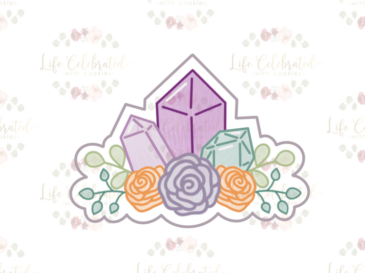 Floral Gemstones Cookie Cutter
