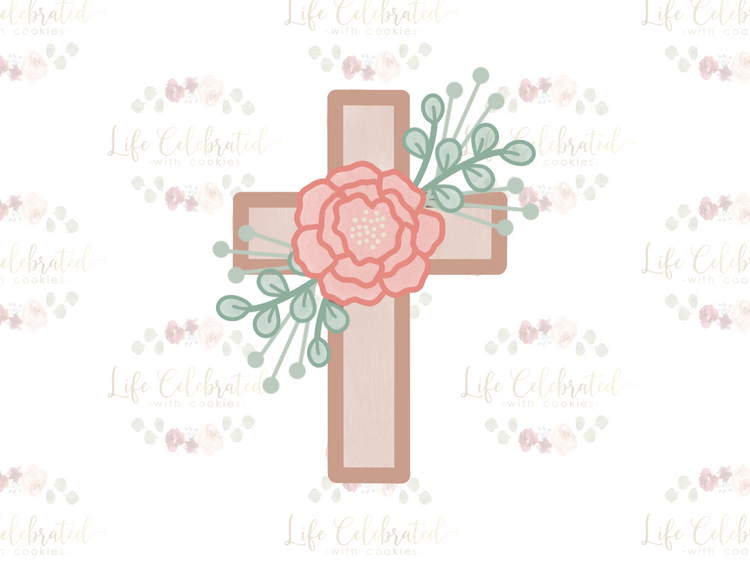 Floral Cross Easter Cookie Cutter